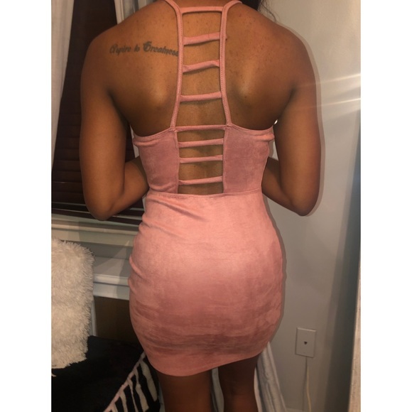 Halter Pink Bodycon Dress - Picture 2 of 2